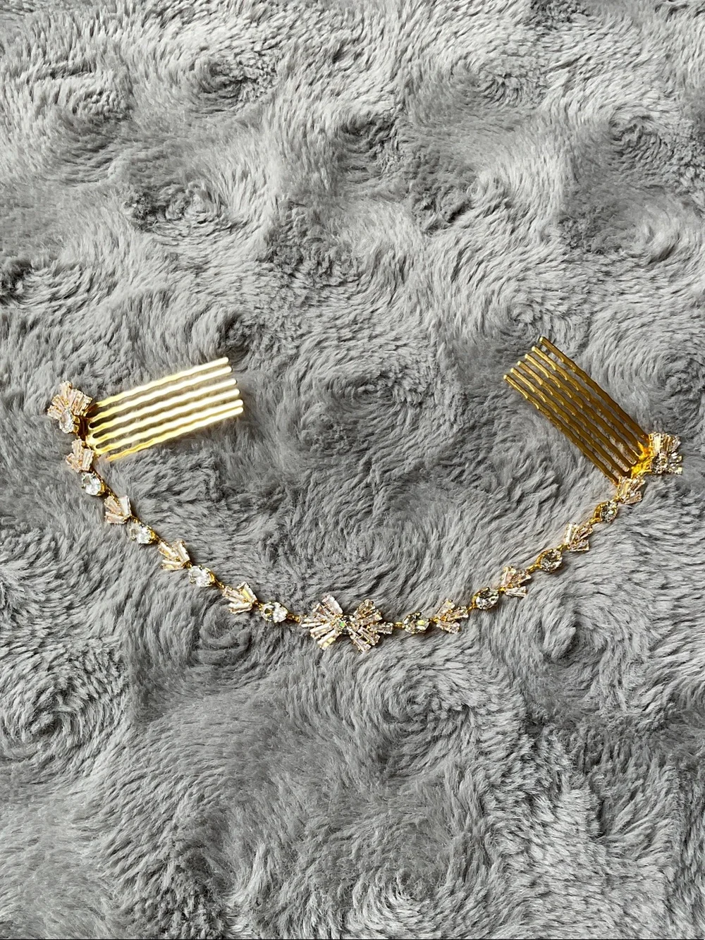 Gold Crystal Bridal Hair Vine with Dual Combs